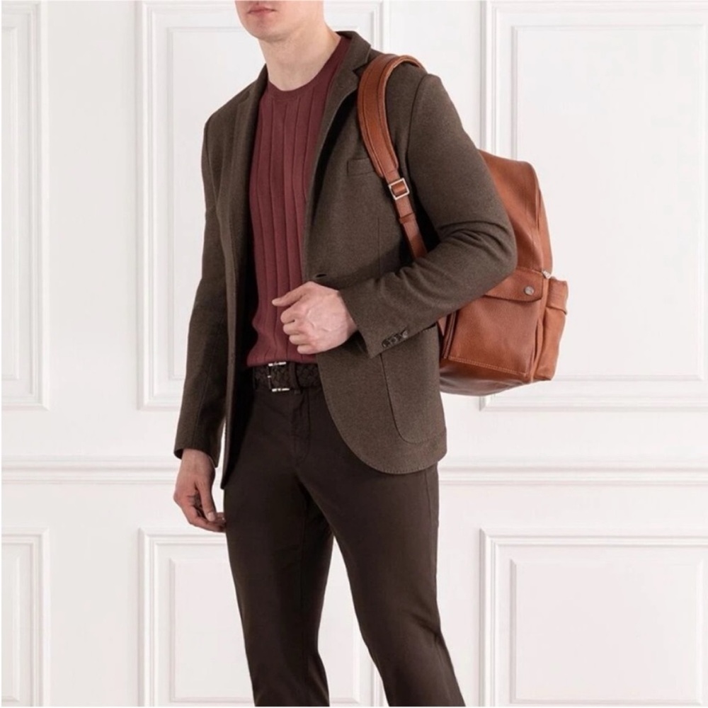 Corneliani Cotton Jumper Sweater Raised Rib Burgundy - Picture 3 of 10